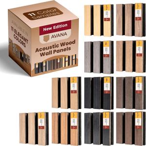 Avana Acoustic Wall Panels Color Samples Pack - Premium Wood Panels for Wall Decor - Interior Sound Proofing and Acoustic Panels (11 PCs)