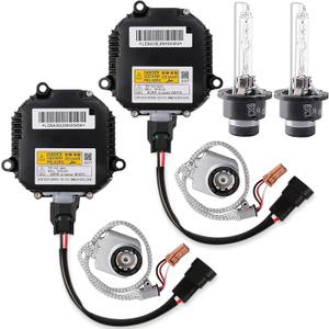 2 Sets HID Xenon Headlight Ballast Control Unit Kit w/Igniter & D2S Bulb for Nissan Altima,350Z,Maxima,Murano, Rogue,for Infiniti G35,G37,FX35-Replaces 28474-89904 28474-8991A 28474-89907 NZMNS111LANA