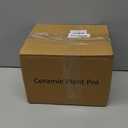 BUYMAX Ceramic Plant Pot  4+5+6 inch Ceramic Flower Pot with Drainage Holes and Tray - Gardening Home Desktop Office Windowsill Decoration Gift Set 3 (Patina)