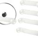 4-piece pot lid rack, pot lid storage container suitable for lids ranging from 6 inches to 14 inches, adhesive wall mounted pot lid storage, suitable for kitchen cabinets and cabinet doors (White)