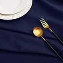 Navy Blue Square Tablecloth 54 x 54 Inch 210 GSM Stain&Water Wrinkle Resistant Washable Fabric Table Cloth for Dining Table Buffet Parties Outdoor Picnic Camping Kitchen