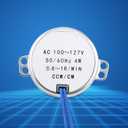 4W 100-127V AC Small Low Speed Synchronous Motor, 0.8/1 RPM Synchronous Motor Permanent Magnet Motors, CCW Turntable Gear Box for Microwave Fan Heater Lamps Replacement, Not for CW