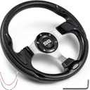 NOKINS 12.5" Universal Golf Cart Steering Wheel, Fit EZGO TXT/RXV/Club Car DS/Precedent/Yamaha, Most Golf Carts (Black)