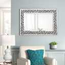 KOHROS Diamond Mirror for Wall 36"x 24" Rectangle Decorative Wall Mirrors for Living Room Bathroom Bedroom Entryway Dining Room