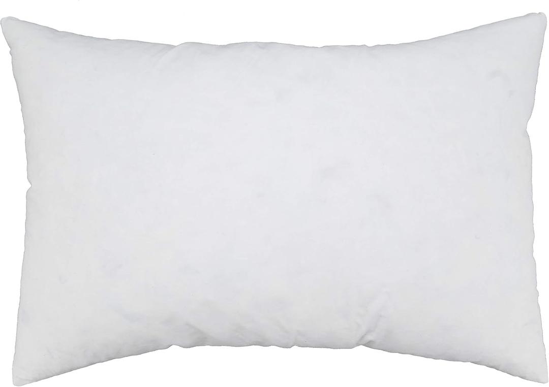 SARO LIFESTYLE Down Feather Pillow Insert, White, 18"x25"