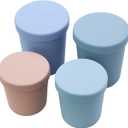 4 Pack Silicone Baby Food Storage Containers - 4oz Reusable Small Baby Food Jars with Lids
