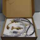 gotonovo Bathroom Faucet 3 Hole 8 Inch Widespread Bathroom Sink Faucet 2 Cross Handles Vintage Lavatory Vanity Mixer Tap with Pop Up Drain, HOT Cold Label, Polish Gold