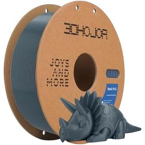 3DHoJor 3D Printing Filament Basic PLA Filament 1.75mm 300mm/s 1kg Cardboard Spool Dimensional Accuracy +/- 0.03 mm Fit Most 3D FDM Printer-Grey