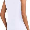 AUSELILY Womens Sleeveless Tank Tops Dressy Ladies Summer Pleated Shirts 2025 New (White, XXL)
