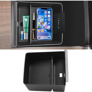 Jaronx Compatible with 2026 2025 2024 2023 2022 2021 Tesla Model X/Model S Console Organizer,Center Console Storage Upgraded S/X Plaid/Long Range, Armrest Organizer Tray Accessories