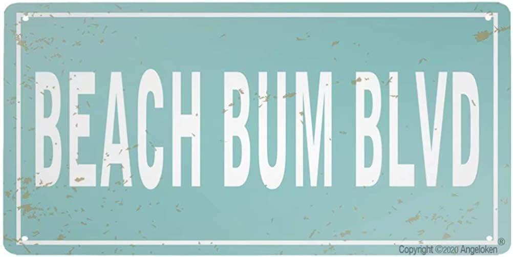 Retro Metal Sign Vintage Tin Sign Beach Bum BLVD Sign for Plaque Poster Cafe Wall Art Gift 12 X 8 INCH