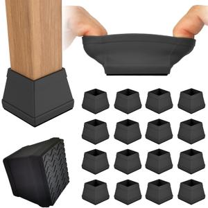 16Pcs Non Slip Square Chair Leg Protector - Non Skid Furniture Grippers, Anti-Slip Silicone Furniture Feet Caps, (Black, Fit:1.26-1.54"). 16Pcs Non Slip Square Chair Leg Protector - Non Skid Furniture Grippers, Anti-Slip Silicone Furniture Feet Caps, (Black, Fit:1.26-1.54").