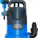 Sump Pump Submersible Water Pump 1HP 3700GPH with Float Switch Portable Water Transfer Pump Electric for Pool Draining Hot Tub Basement Utility Pumps