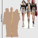 KPop Demon Hunters Huntr/x Golden Cardboard Cutout Standee Life Size Character Display for Fans, Parties, or Room Dcor Rumi, Myra, and Zoey Golden Era Group Cardboard Figure - Officially Licensed, 66 in x 66 in