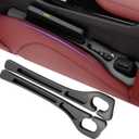 Car Seat Gap Filler Organizer Universal for Car SUV Truck Accessories Seat Gap Plug Blocker with Storage Slot Black 2 Pack (Driver'sPassenger PU)