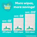 Pampers Baby Wipes Sensitive, Water Based Hypoallergenic and Unscented 504 Total (6 Flip-Top Packs)
