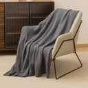 bearberry Super Soft Fluffy Throw Blanket Lightweight Cozy Warm Throw Blankets for Couch Bed Sofa All Season (Dark Grey, 50x60)