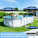 Above Ground Pool Umbrella, 6 ft Adjustable Poolside Umbrella & Pool Sun Shade, Pool Shade for Above Ground Pools