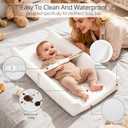 Waterproof Baby Changing Pad, Non-Slip Wipeable Diaper Changing Mat with Safety Strap 32x16 Inch Infant Diaper Change Pad Suitable for Dresser & Table