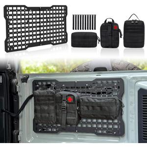 MAIKER OFF ROAD Tailgate Storage Panel Tailgate Molle Panel Steel Cargo Shelf Storage Luggage Holder Carrier with 3 Storage Bags for Ford Bronco Accessories 2021 2022 2023 2/4 Doors