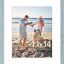 decorUhome 11x14 Picture Frame, Display Pictures 8x10 with Mat or 11x14 without Mat, Wall Mounting Photo Frame, Rustic Blue, 1 Pack