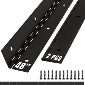 ALBO 48 Inch Black Heavy Duty Piano Hinge Continuous Stainless Steel 304 (2-Pack), Surface Mount Cabinet Hinges Matte Black 48"x2" for Industrial Equipment & Commercial Display, Professional