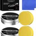 Ceramic Wax Cream for Cars, Strong Protection Car Coating Polishing Wax, Auto Car Scratch Repair Remover Paste with Sponge(2Pcs)