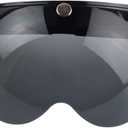 VCOROS Universal Motorcycle Retro Pilot-Style Standard 3 Snap-Button Visor Flip Up Down Open Face Helmet Half Face Shield(Black)