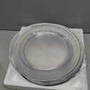 Goodluck 12 Inch Silver Charger Plates, 50 Pack Clear With Silver Trim, Disposable Plastic for Dinner, Wedding, Party