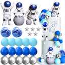 LaVenty Space Cake Toppers Outer Space Astronaut Rocket Stars Cake Decorations for Birthday Party Supplies Baby Shower