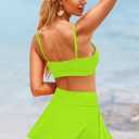 Pink Queen Women High Waisted Bikini Set Two Piece Swimsuit Swim Skirt Bathing Suit 2026 (Green, L)