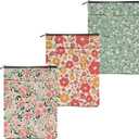 3Pcs Flower Botanic Book Sleeve Book Accessories Book Cover Book Protector Christmas Birthday Boss Day Book Lovers Gifts Bookish Book Club Gifts for Readers Women Librarian Book Lover Aunt (Color 0291)