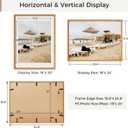 Heimlove 18x24 Picture Frames Natural Teak,Original Wood Hand Make Crafted Poster Frame with Mat to 16x20 Graduation Picture Display,Family Picture,Wedding Picture,Photo,Document Wall Mounted