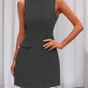 PRETTYGARDEN Womens Sleeveless Summer Dresses 2026 Formal Boat Neck Bodycon Elegant A Line Business Work Office Mini Dress (Gray, S)