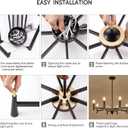 Black and Gold Modern Chandelier, Farmhouse Chandeliers for Dining Room Lighting Fixtures, Metal Hanging Pendant Light for Kitchen, Foyer, Bedroom, Living Room, Staircase, Entryway, 8-Light