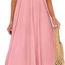PRETTYGARDEN Women's 2025 Summer Flowy Maxi Dress Casual Sleeveless Spaghetti Strap Ruffle Beach Long Dresses XXL
