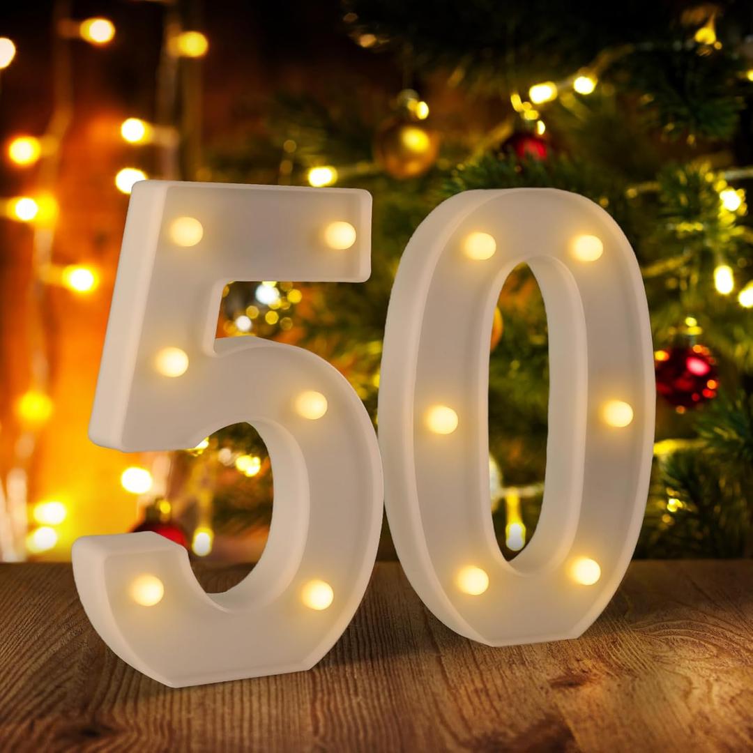 50th Birthday Decorations Woman Man,Marquee Numbers for 50th Wedding Anniversary Decorations,Light Up Numbers 50 Sign for Party Backdrop Wall Decor,50 Birthday Centerpieces Table Decoration