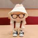 2 x Doll Accessories Set for Labubu Included Mini Glasses, Camera and Mini Shoes, Dress Up Accessories for 17cm, Mini Costume Supplies (Black)