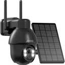 ANRAN 2K Solar Camera Wireless Outdoor, 2.4G WiFi Camera for Home Security Battery-Powered, 360° PTZ, PIR Human Detection, 3MP Color Night Vision, 2-Way Audio, Compatible with Alexa