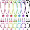 Coloch 7 Sets Dress up Jewelry, Jewelry Princess Pretend Toy with Bracelet, Necklace, Ring and Earrings, Cosplay Jewelry Set for Party