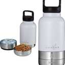 Insulated 32oz Stainless Steel Dog Water Bottle with Food & Water Bowls, Leak-Proof Pet Travel Dispenser for Dogs, Portable for Hiking, Walking, Outdoor (Arctic Mist)