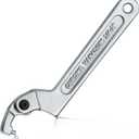 Adjustable C Spanner Hook Wrench Tool Adjustable Pin Spanner Wrench Tool for Mechanical Equipments Vehicles Tighten Lock Nuts & Bearings, Round Head, 3/4-2"(19-51mm), Chrome-Vanadium Steel