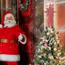 14.5 Inch Christmas Star Tree Topper Glitter Red Star Tree Topper 8 Point Star Treetop Ornament Metal Hollow Designed for Home Holiday Xmas Tree Decorations