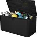 GarveeTech 99 Gallon Large Outdoor Storage Box Waterproof Resin Deck Box