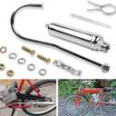 FLYPIG 750mm Chrome Muffler Exhaust Pipe For 49cc 50cc 66cc 80cc 2 Stroke Motorized Bicycle Bike