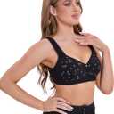 Daisy Bras for Women, Front Closure Bras Plus Size Push Up Comfortable No Underwire Seniors Full Coverage Cotton Bra, Size 4XL