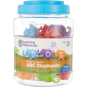 Learning Resources Snap-n-Learn ABC Elephants - Educational Alphabet Elephant Toy, Fine Motor Skills, Counting and Sorting, Toddler Montessori Toys, Gifts for Boys and Girls, Ages 2+