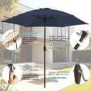7.5FT Large Outdoor Patio Umbrella with Crank & Tilt - Durable Market Umbrella for Outdoor Patio with 6 Fiberglass Ribs for Poolside,Deck,Yard,Garden