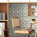 Peel and Stick Wallpaper Geometric Boho Wallpaper Black Beige Contact Paper 393 "x17.3 Self-Adhesive Wall Paper Vintage for Bedroom Waterproof Removable Shelf Liner Decal Vinyl Roll
