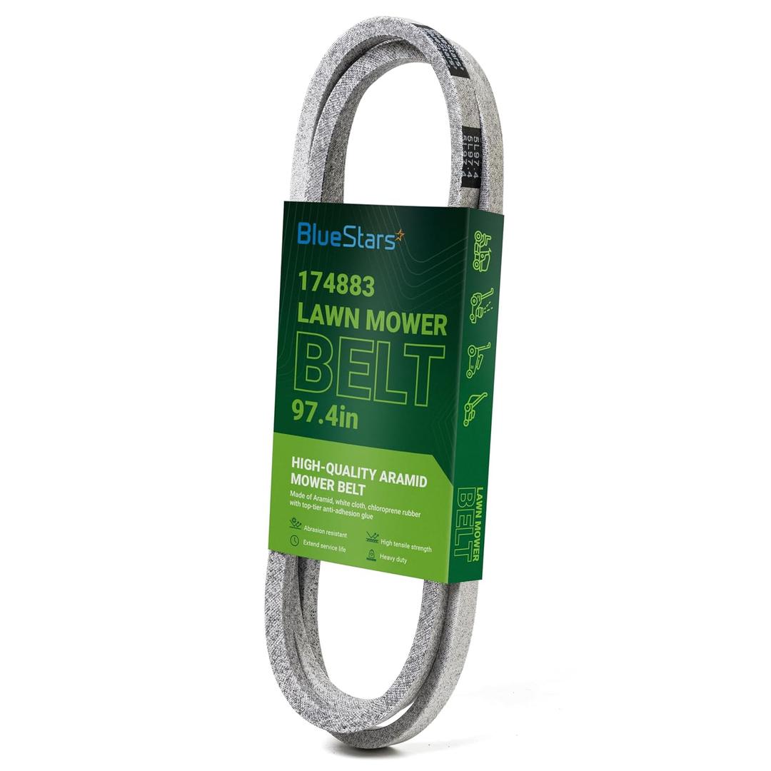 BlueStars 174883 Mower Deck Drive Belt - Fits 42 inch Deck Husqvarna Craftsman YTH1542XP 532174883 531300767 Poulan Jonsered Lawn Mowers | Aramid Cord | 5/8" x 97.4"